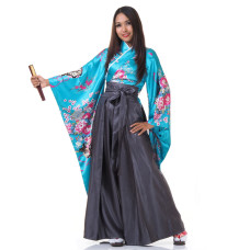 Woman Samurai Costume Blue-Grey